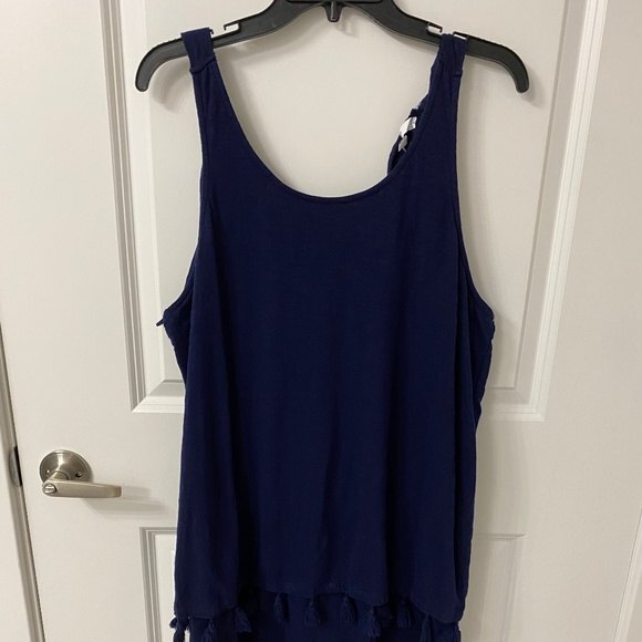 Crown & Ivy Children's Blue Sleeveless Romper. Large. - Picture 2 of 8